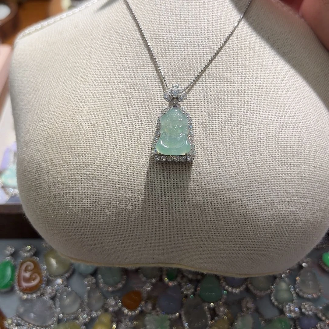 翡翠银S925镶嵌吊坠(不含链)