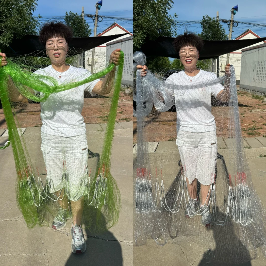 3指4米软丝鱼线网直径6米全网8斤铅坠子纯手工双扣一开到顶