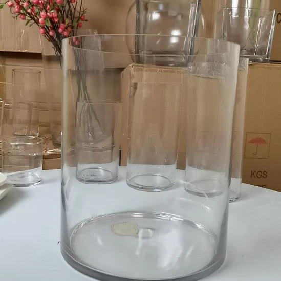 玻璃昌达玻璃花瓶直筒高度30口径25