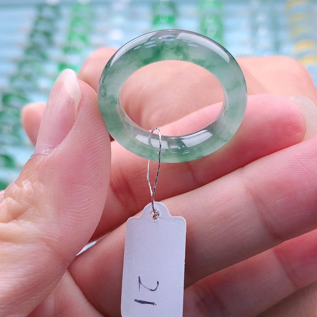 翡翠戒指未镶嵌涂**生A货缅甸翡翠