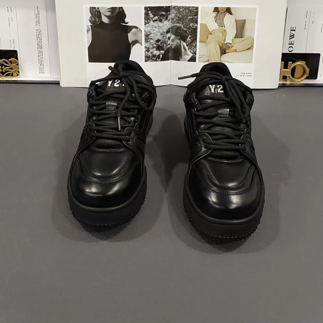 广州精品男士高端时尚轻奢潮牌老爹休闲纯牛皮鞋