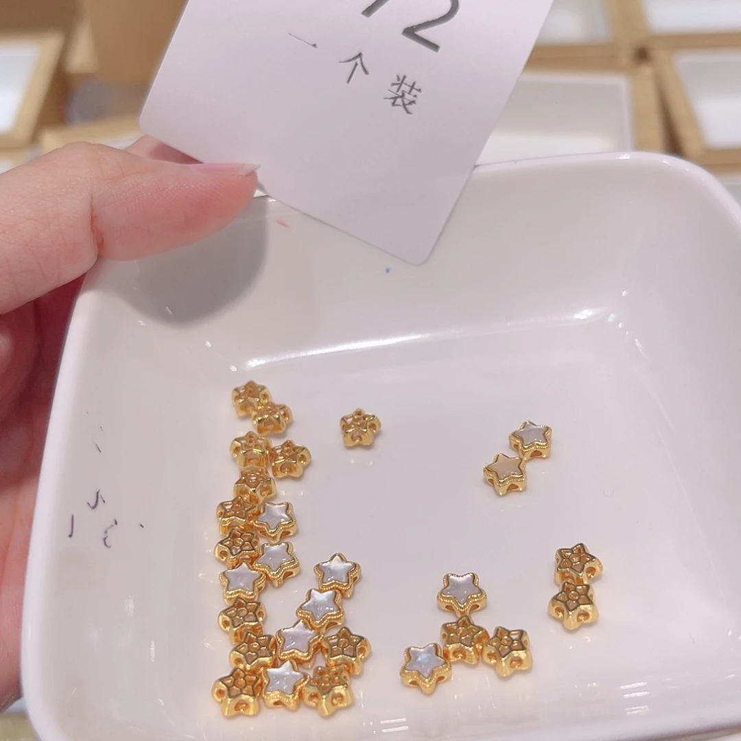 水晶珠宝半成品银S925镀金镶嵌72 。