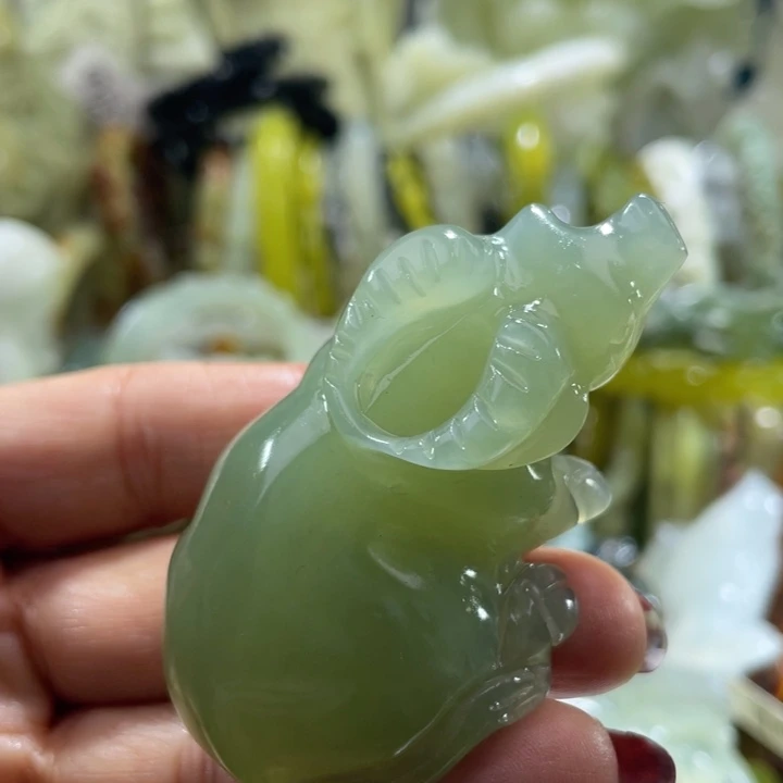 岫玉未镶嵌手把手把