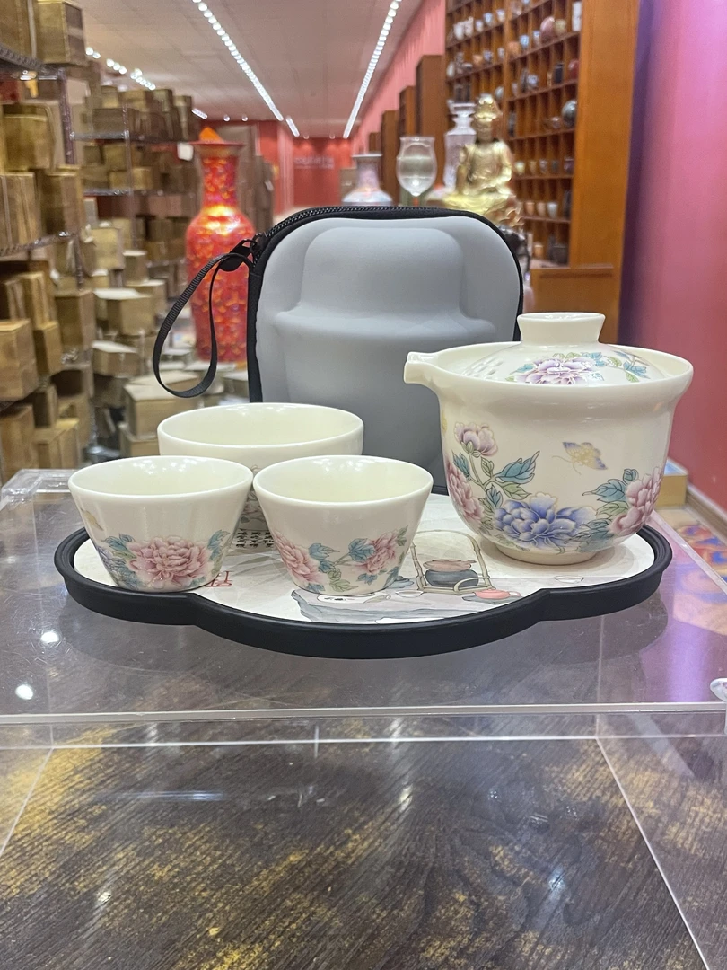 【闪购商品】汝窑牡丹快客杯带茶盘999252
