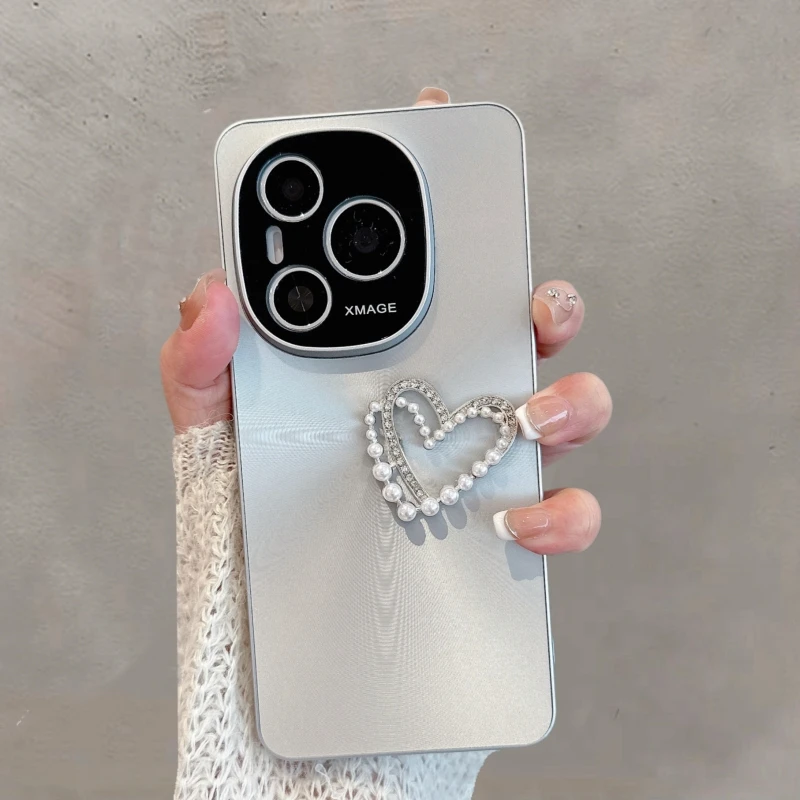 适用华为荣耀power手机壳dvd-an00新款女全包防摔银色高级感极光