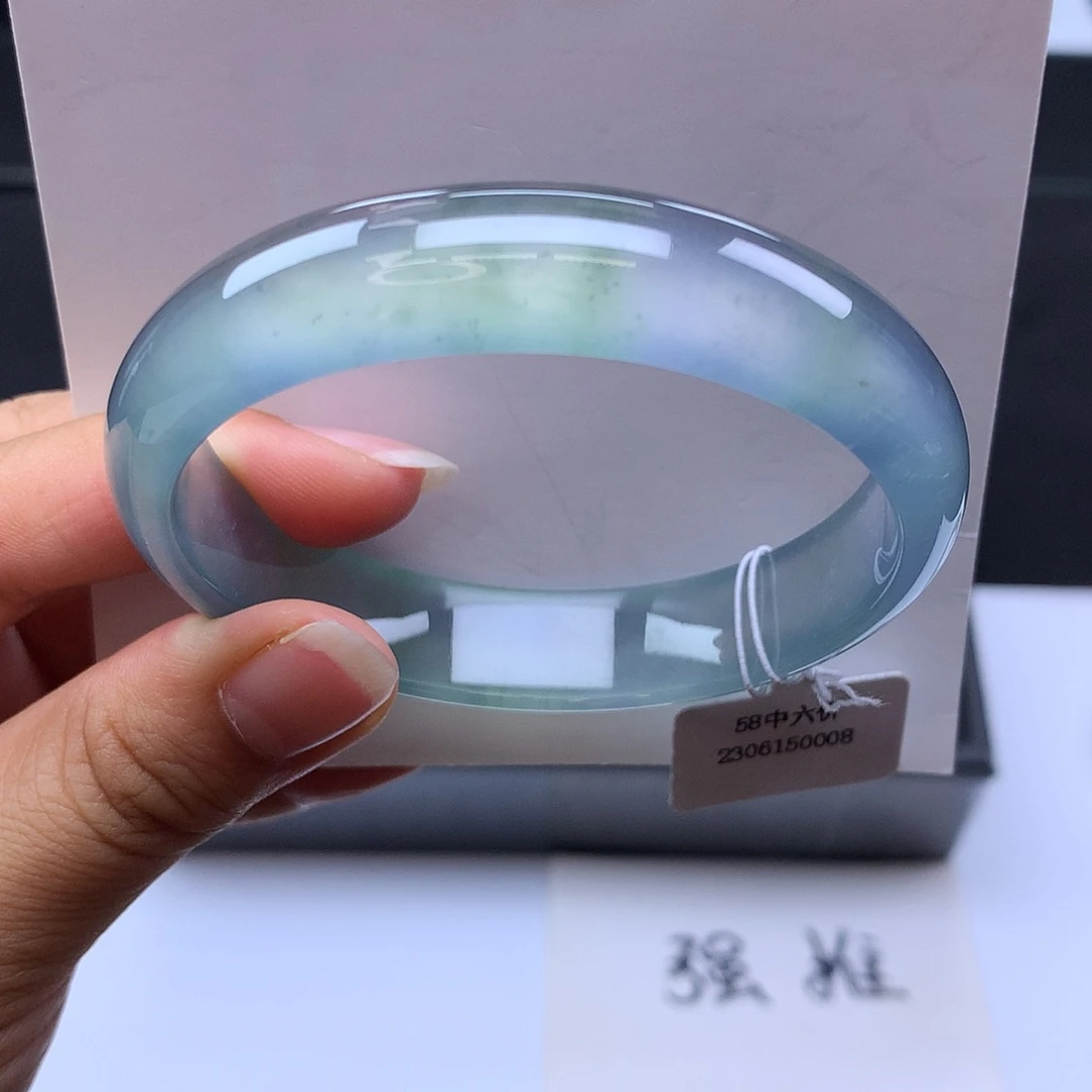 未镶嵌手镯翡翠58冰蓝紫飘绿正圈（具体价格咨询客服）
