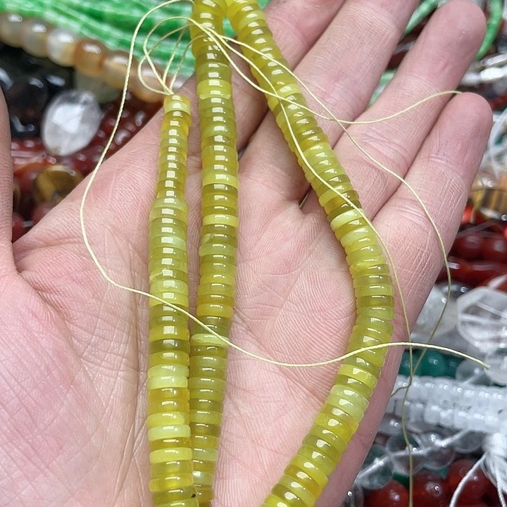 玛瑙/玉髓珠宝半成品未镶嵌一条8mm岫玉隔片