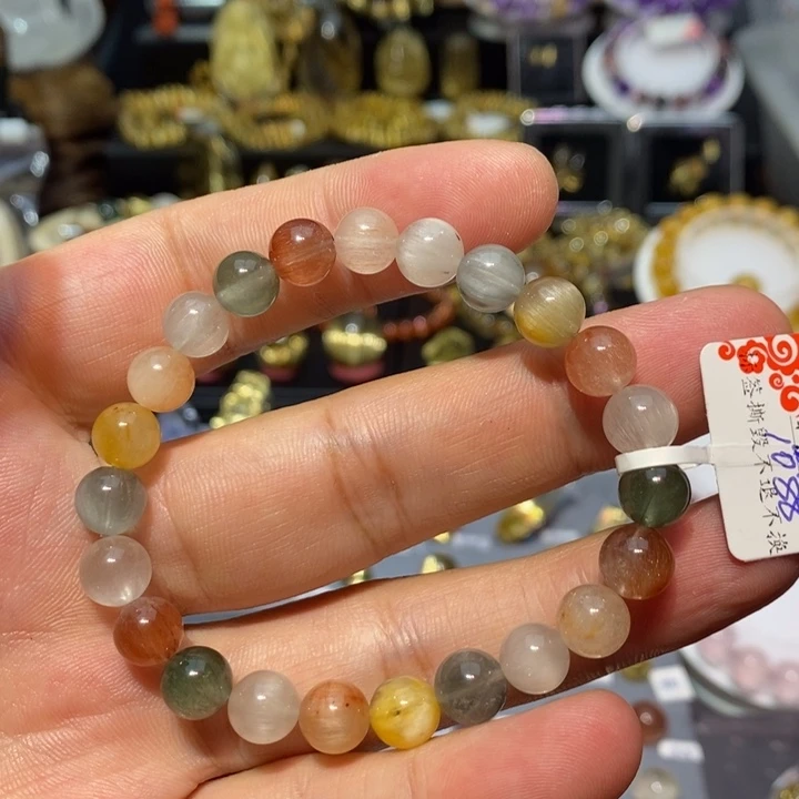 水晶手链未镶嵌彩兔毛多宝手链