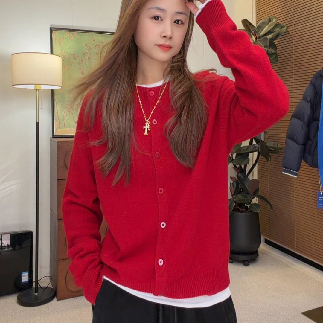 “新年限定”绵羊毛+山羊绒 2025新款秋款摩登街头时髦开衫