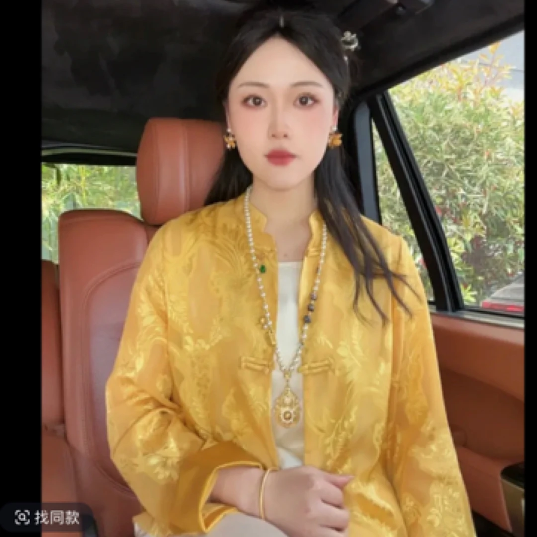 单排扣女春季立领圆领夏季短外套中国风蕾丝网红时尚设计师