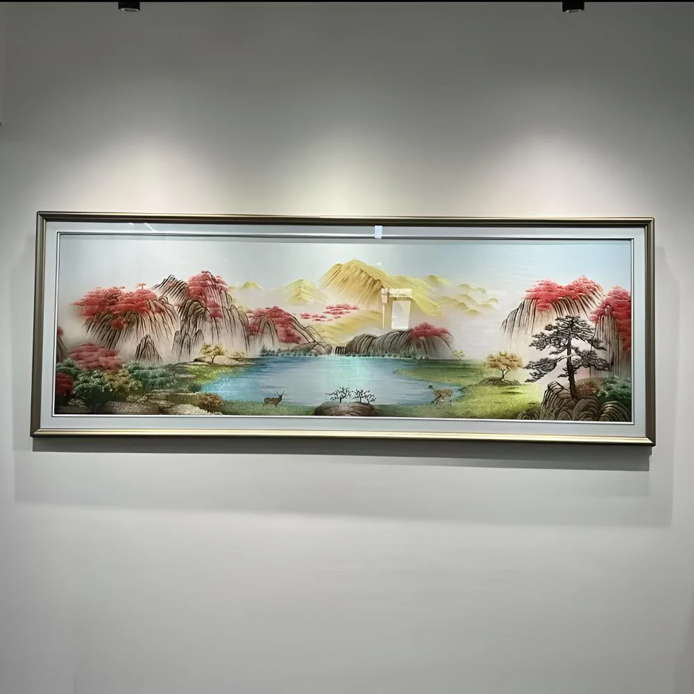 【鸿运当头聚宝盆】新款织锦绣客厅沙发背景墙挂画轻奢新中式装饰画