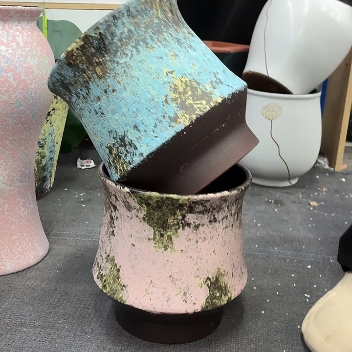 19×21 -粗陶花盆有孔-买买买