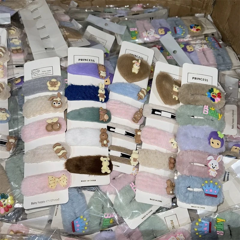 毛绒精致卡通发夹头饰