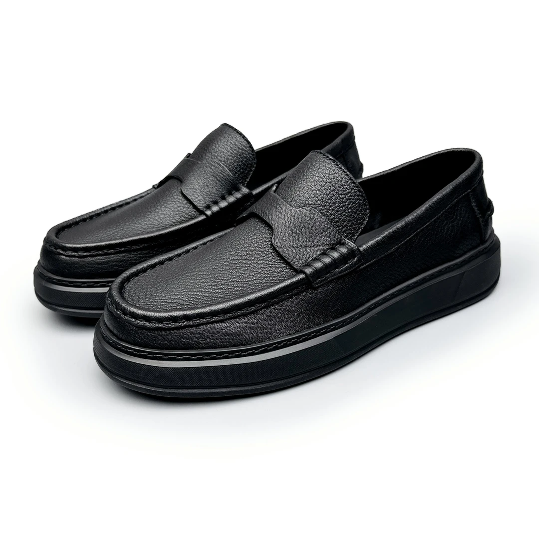 BIEUBRAYR【天然鹿皮】百搭透气商务英伦低帮一脚蹬鹿皮休闲皮鞋