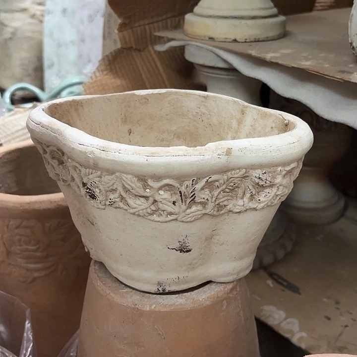 许纯的花房 复古白椭圆 盆