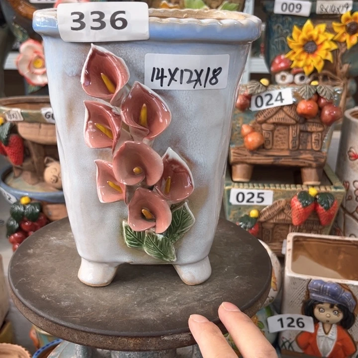 紫砂花盆粗陶材质多肉花盆