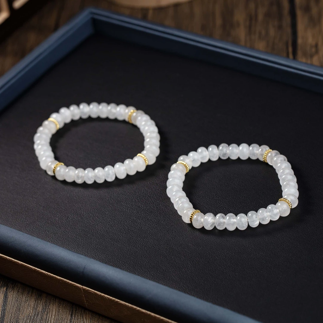 白水晶算盘珠手串多样性发一#A610161