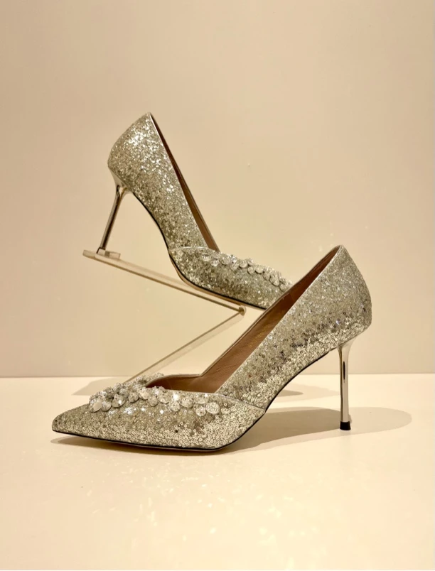 813155802 漫步佳人2025 春季新款 法式亮钻浅口