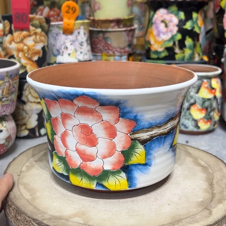 景德镇红陶精品手绘陶瓷
