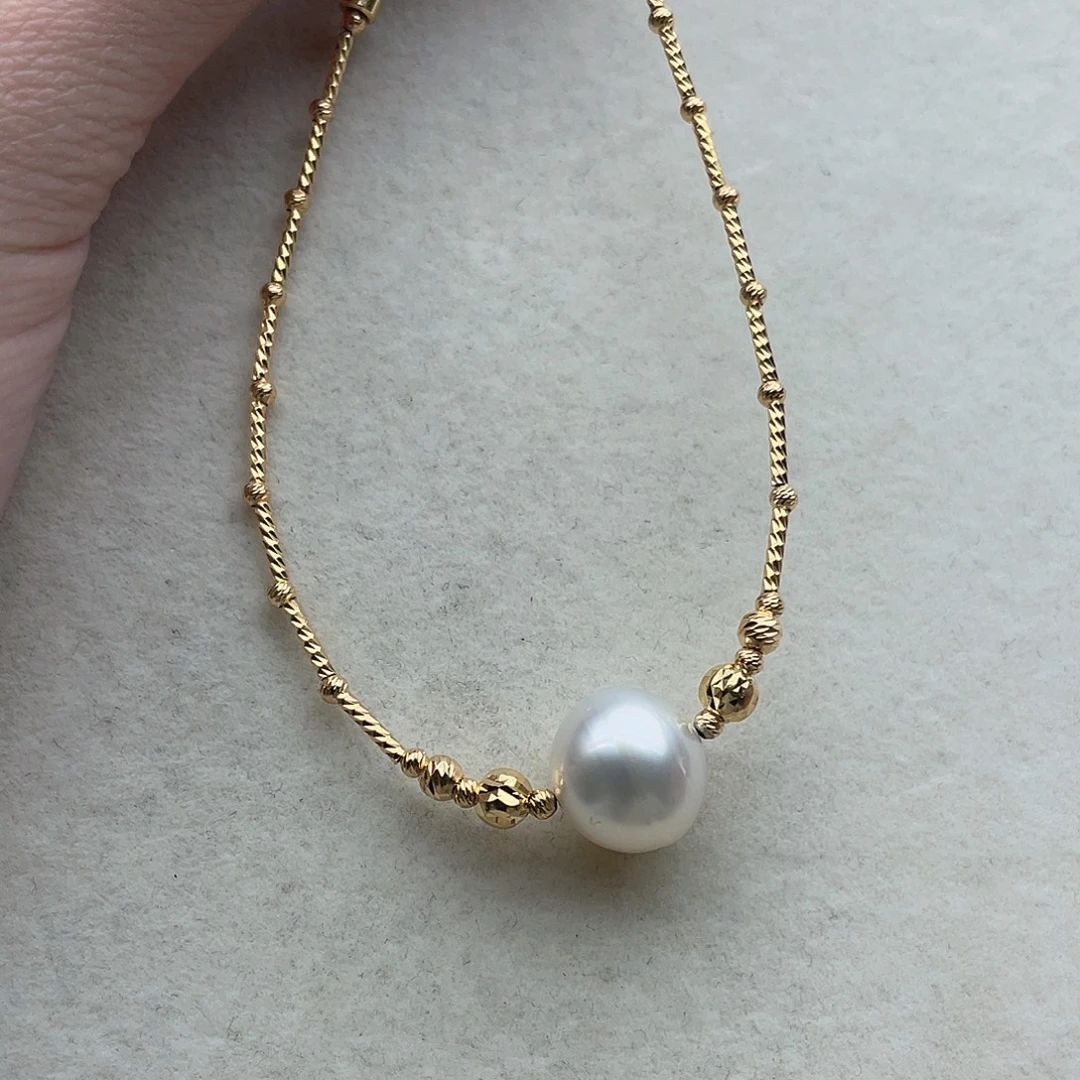 银S925镶嵌手链81海水珍珠