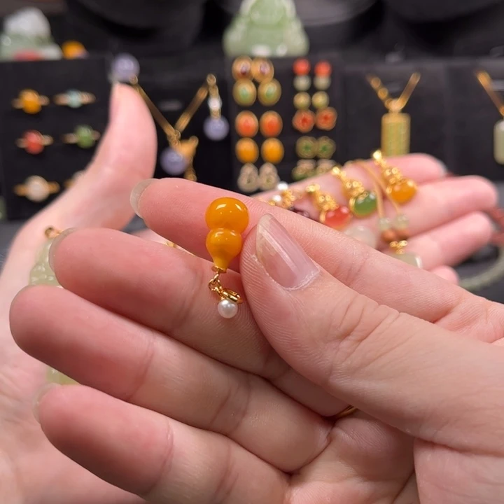 蜜蜡颈饰银S925镶嵌安*