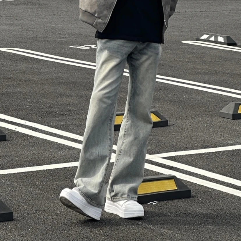 cleanfit微喇显瘦美式潮牌街头休闲微喇牛仔裤0011男生微喇牛仔裤