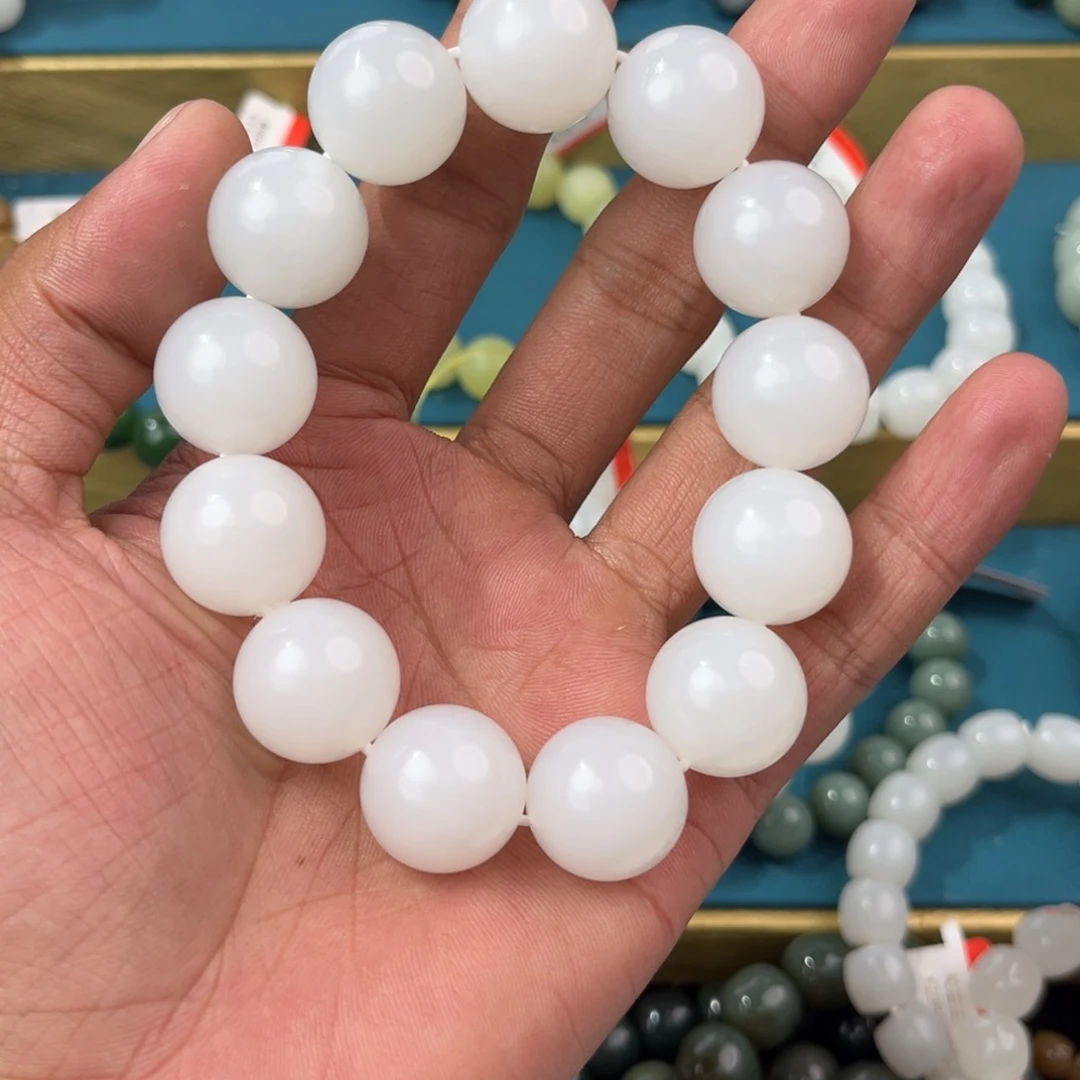 手串未镶嵌和田玉纯天然新疆和田玉05于阗18mm