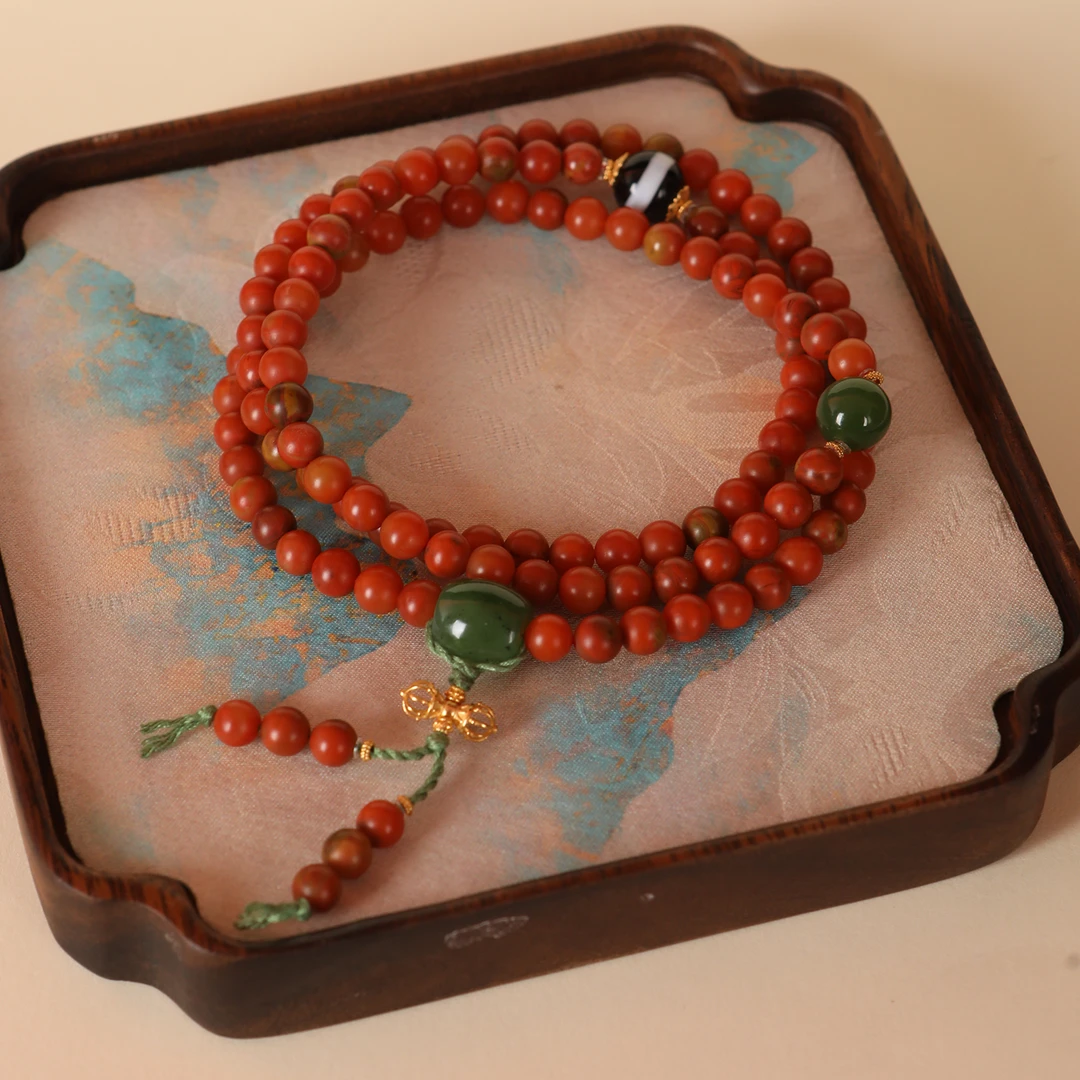 『乐小福』S925银南红多圈手链项链