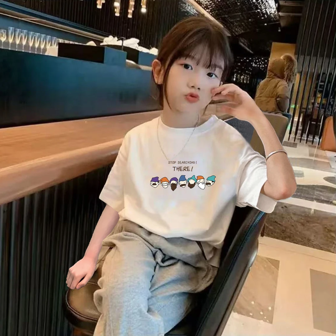 白色女童短袖t恤纯棉亲肤夏季中大儿童纯棉夏装半袖2025新款衣服