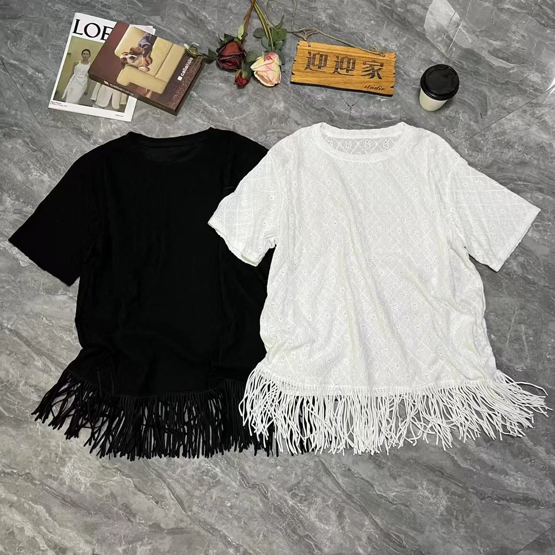 Y028-029简约气质百搭流苏T恤