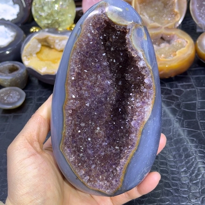 未镶嵌发饰水晶紫黄蛋