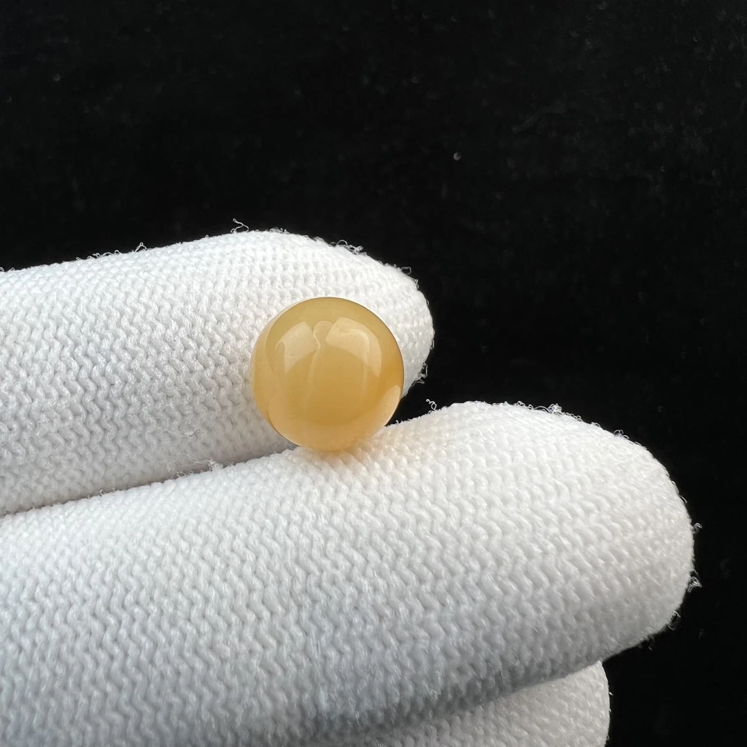 M1891天然蜜蜡 鸡油黄单珠 10.4mm 0.61克支持复检假一罚四