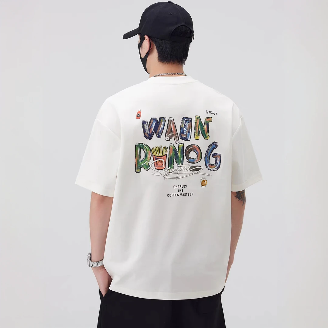 殿若夏季新款短袖男女同款美式潮牌T恤宽松时尚百搭情侣装上衣t恤