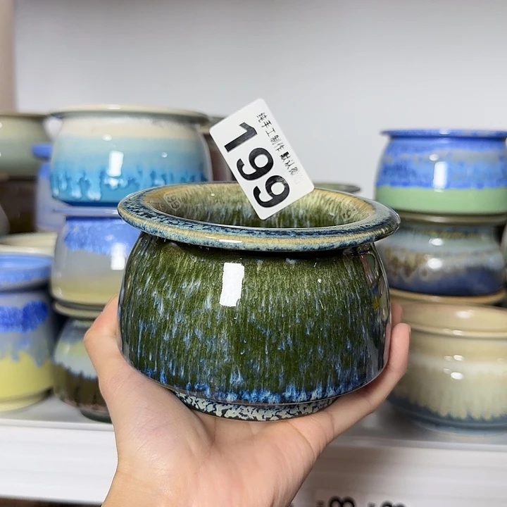 华***瑟景德镇手工陶瓷盆 口9