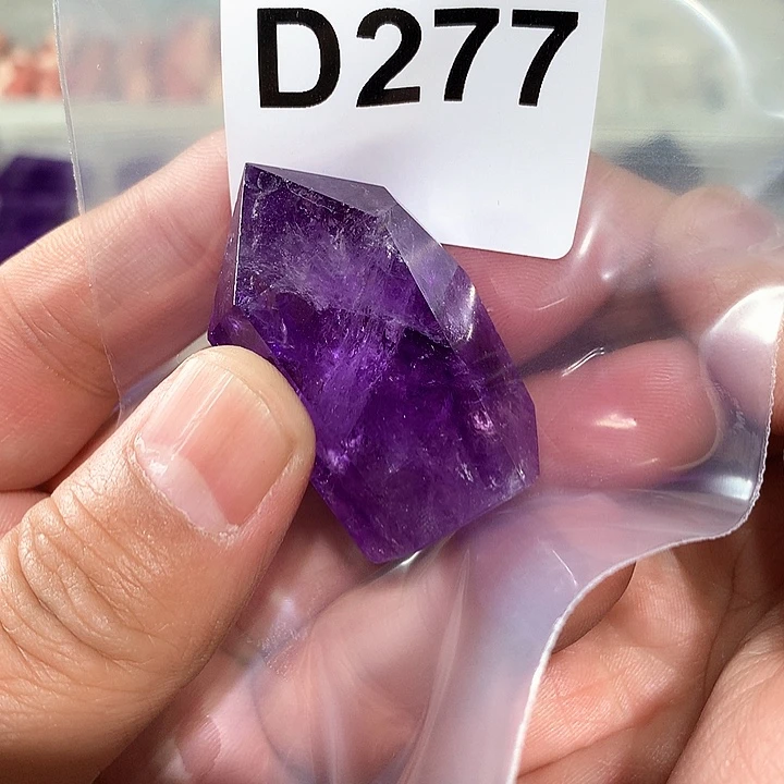 紫晶天然水晶柱子D277未镶嵌藤**娜