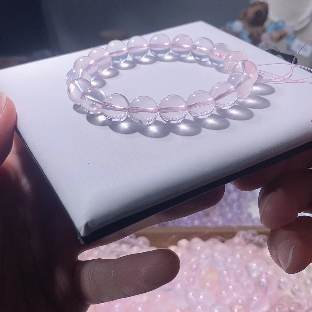 未镶嵌水晶手串10咪莫粉