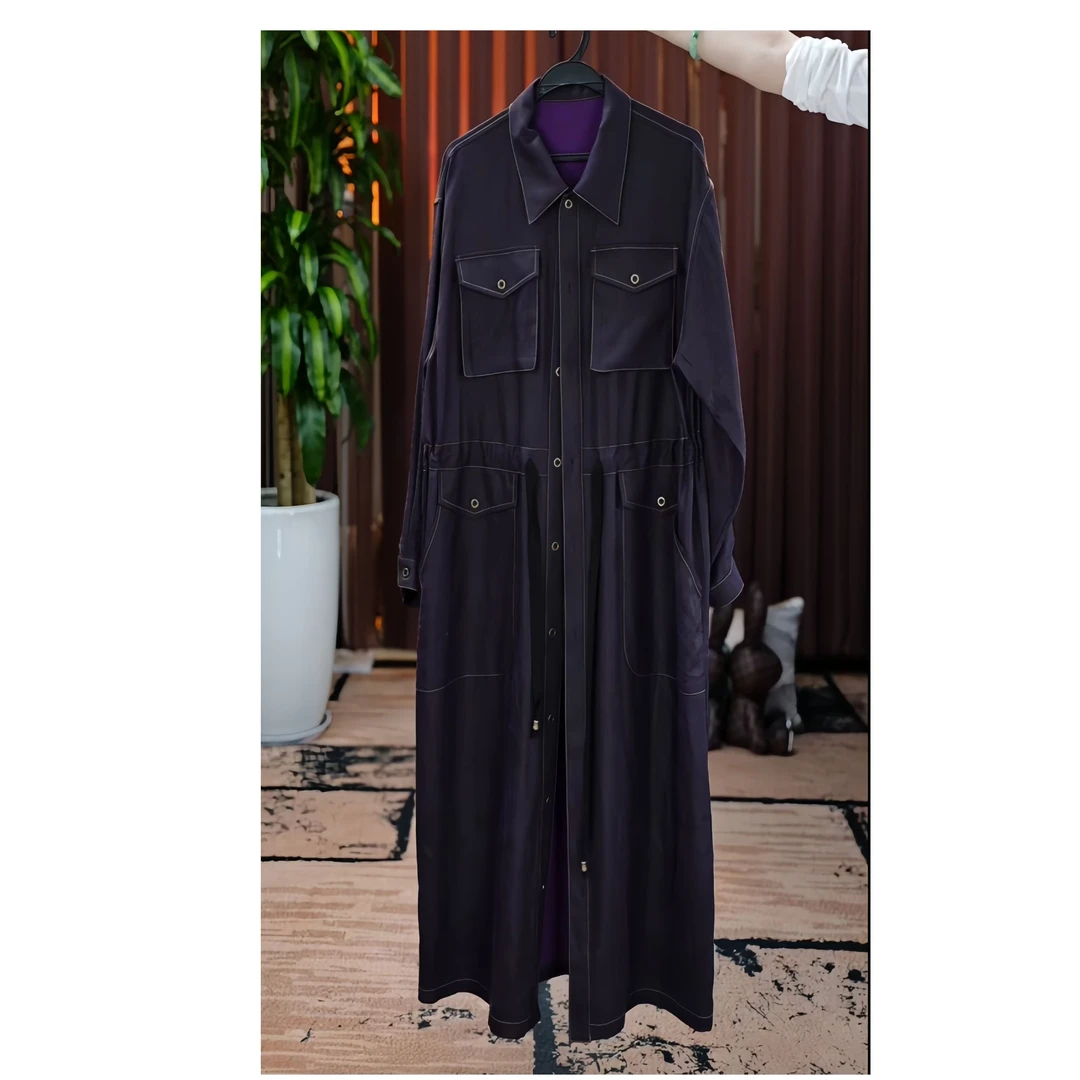 【禧禧家定制】漫天星辰欢乐紫香云纱风衣J24060-3