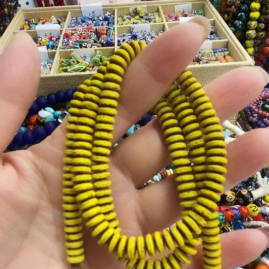 琉璃颈饰尼泊尔老隔片116