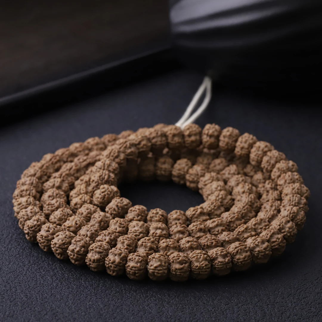 251274【天价平头飞碟】粗纹双龙小金刚菩提108文玩长串