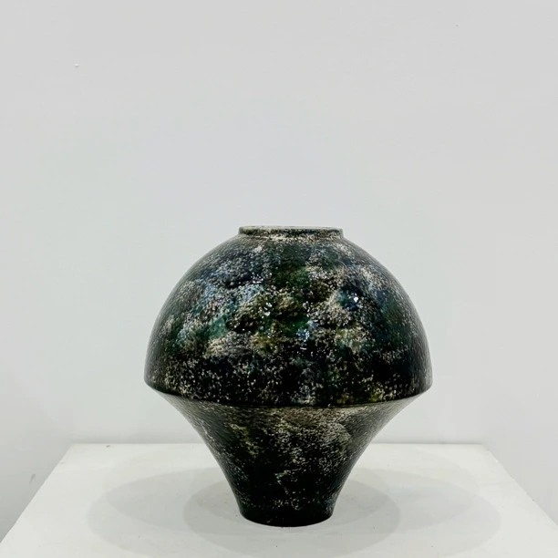 复古绿水母手工陶瓷水培花瓶花器