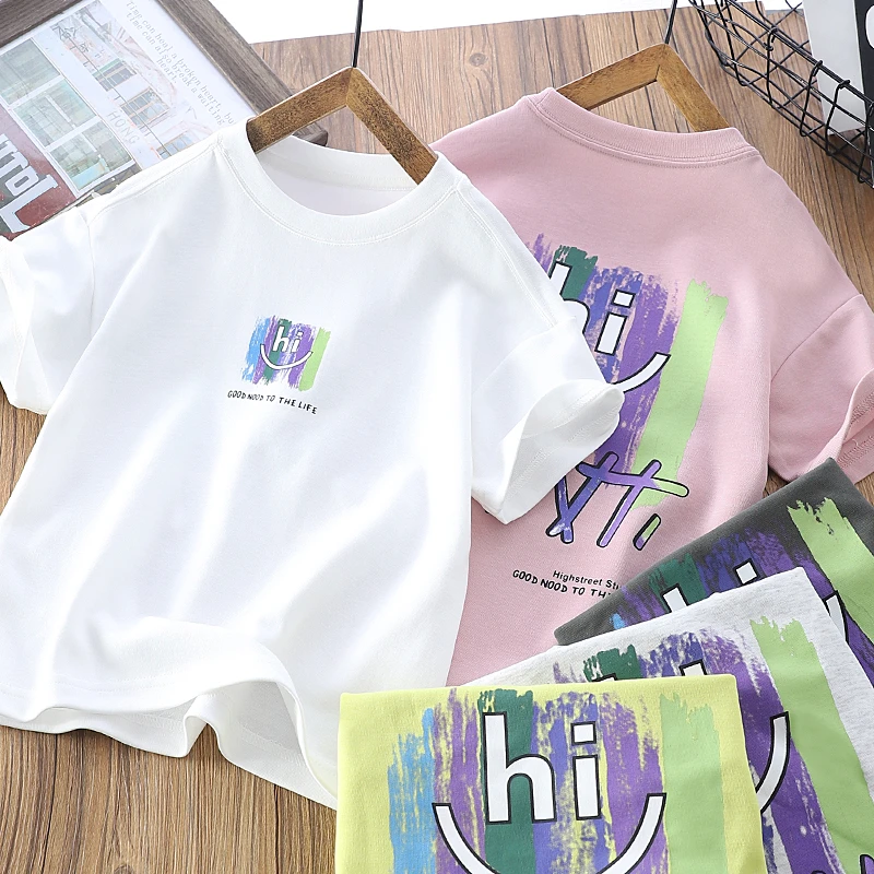 男童短袖2025夏季新款儿童T恤衫薄款印花中大童半袖潮酷运动上衣