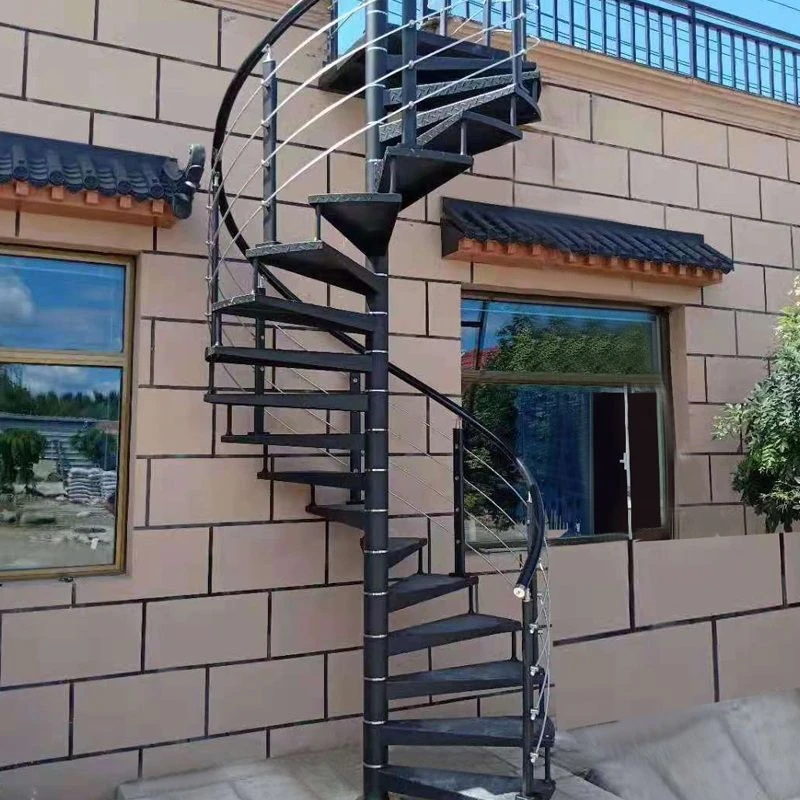 室外旋转楼梯中柱户外室外楼梯阁楼整体铁艺家用滑板定制阳台