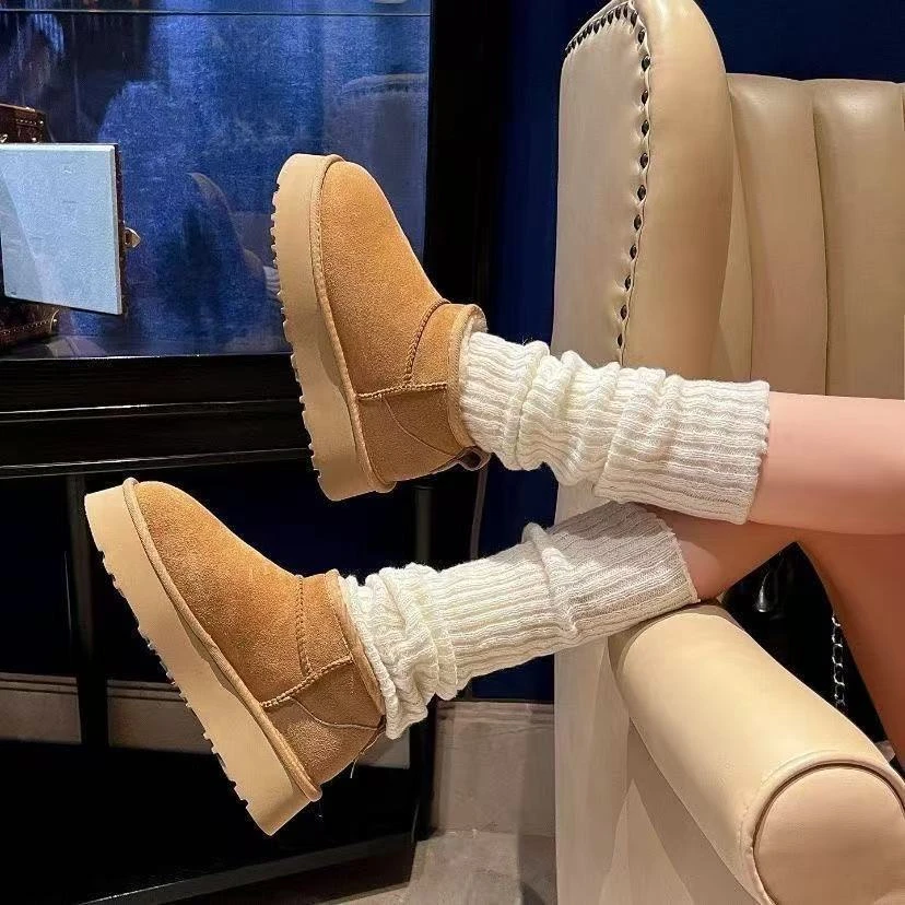 【mini冬雨-3公分】冬雨同款Mini低筒羊皮毛一体保暖雪地靴百搭