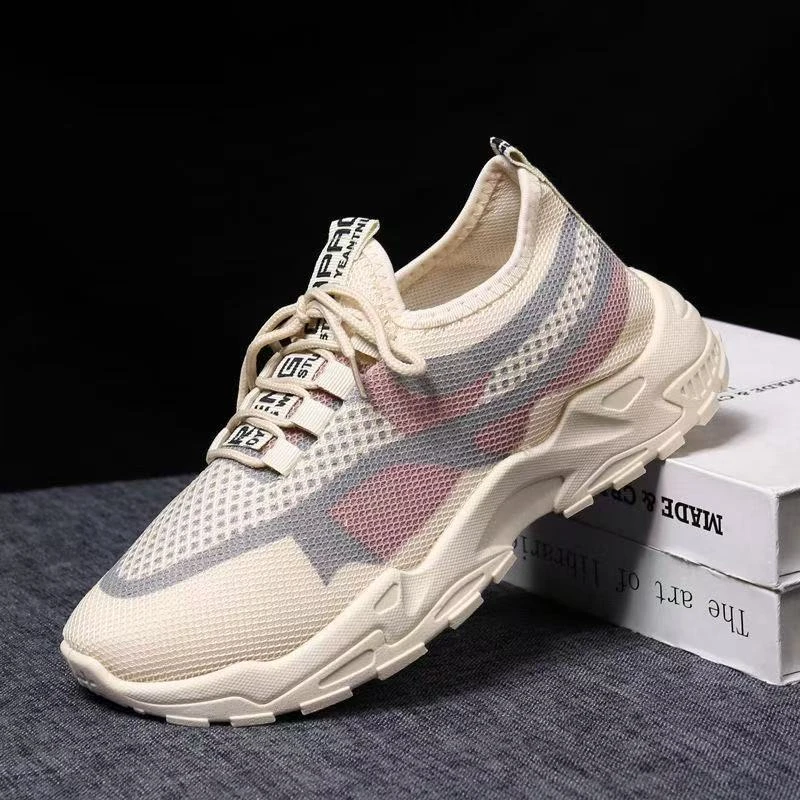 春夏新款运动女士鞋透气休闲帆布轻便跑步厚底老爹鞋