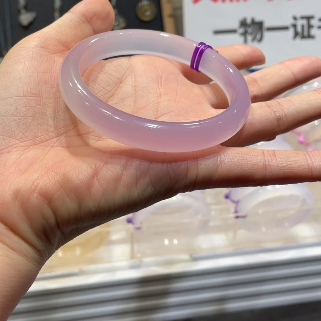 K***i玛瑙/玉髓未镶嵌手镯@定向冰紫@【62】