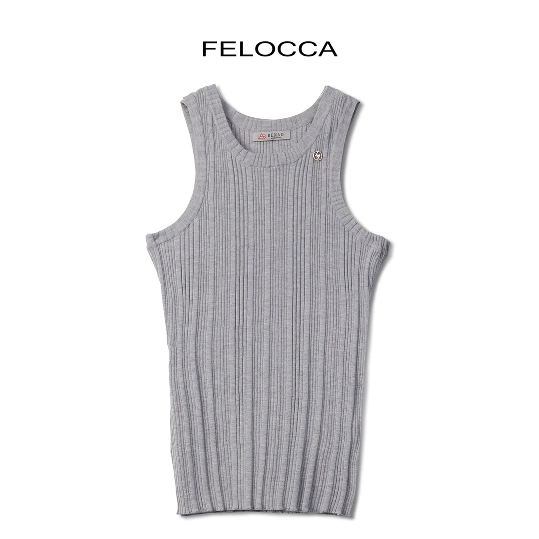 NO退NO换【FELOCCA】夏季时尚针织工字无袖背心 CC2028