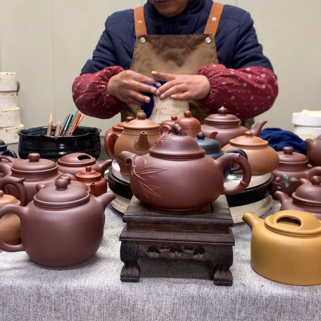 底槽青茶壶乳竹半手工制作