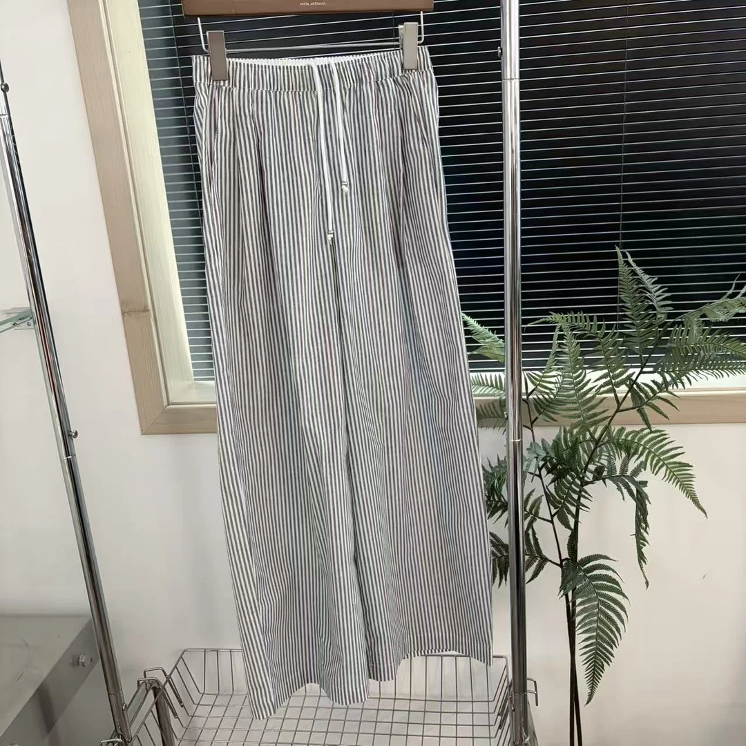 “潮汐晚风”条纹慵懒阔腿裤