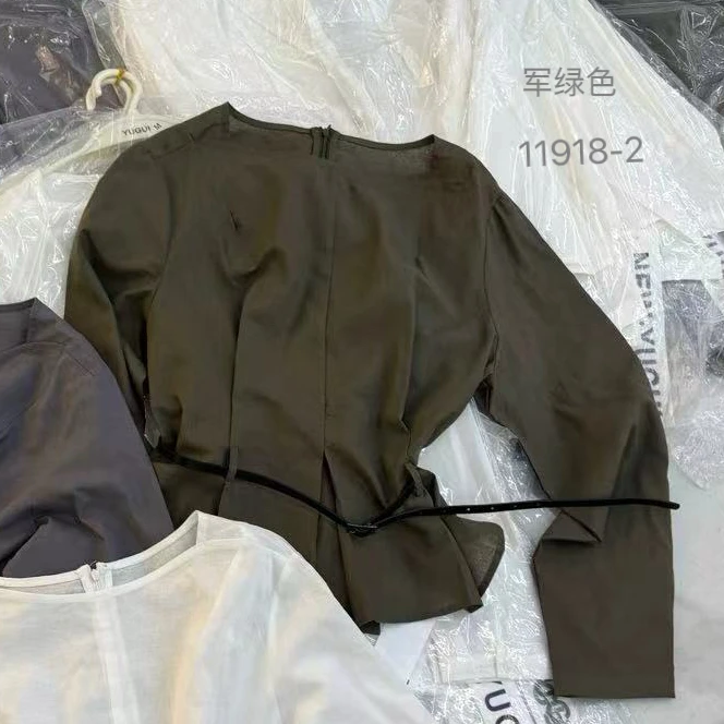 11918-2 SANFAN 新款束腰腰带衬衣