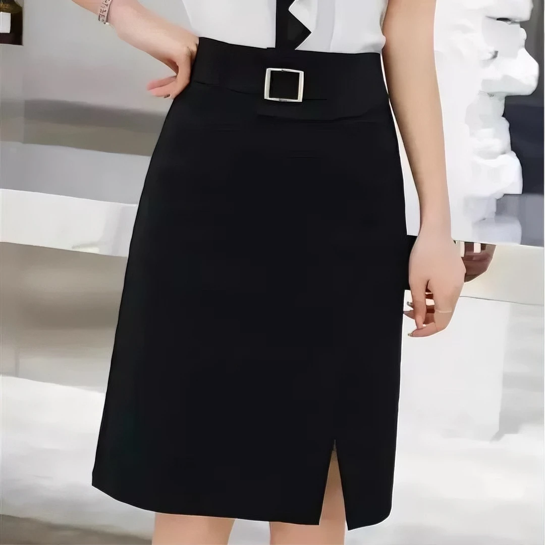 夏季新款女半身裙开叉中高腰显瘦百搭优雅时尚显瘦气质优雅裙子